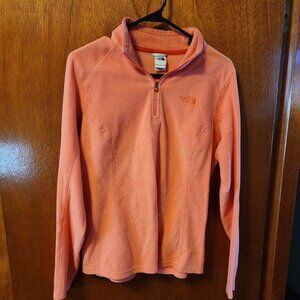 Women's Medium The North Face Peach 1/4 Zip Fleece Jacket